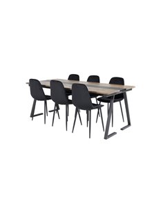 Matgrupp Jakarta med Polar matstolar, 200 × 90 cm 2