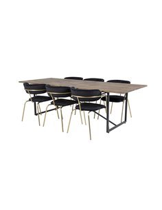 Matgrupp Padang med Arrow matstolar, 250 × 100 cm 2