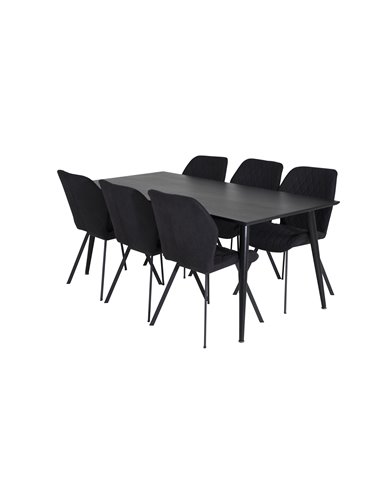 Matgrupp Dipp med Gemma matstolar, 180 × 90 cm