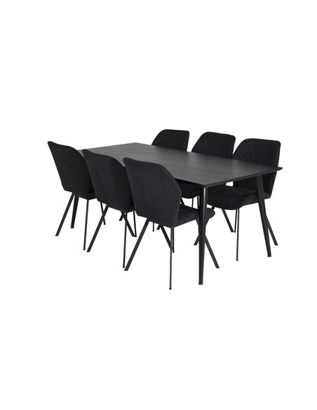 Matgrupp Dipp med Gemma matstolar, 180 × 90 cm