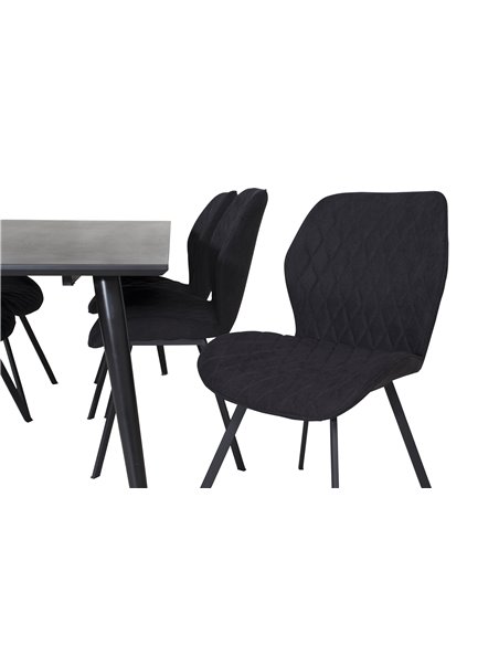 Matgrupp Dipp med Gemma matstolar, 180 × 90 cm