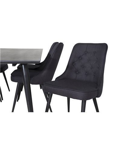 Matgrupp Dipp med Velvet Deluxe matstolar, 180 × 90 cm