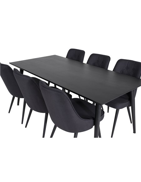 Matgrupp Dipp med Velvet Deluxe matstolar, 180 × 90 cm