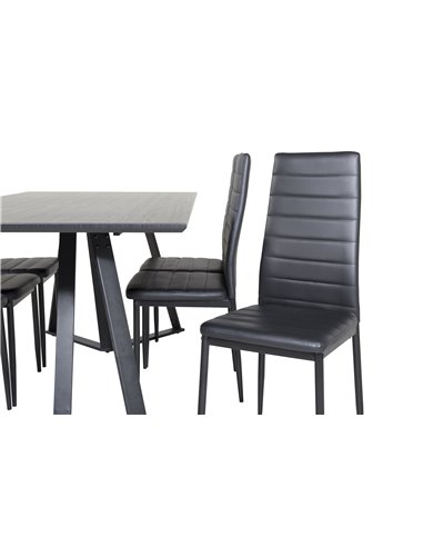 Matgrupp Marina med Slim matstolar, 180 × 90 cm