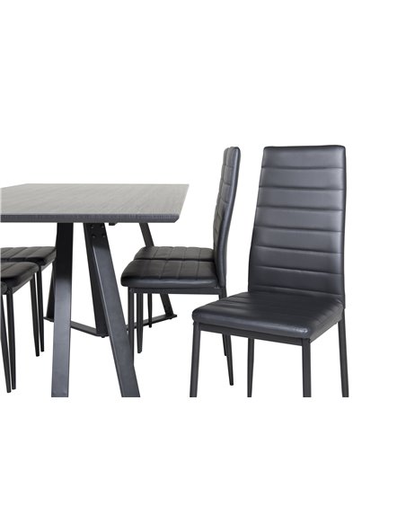 Matgrupp Marina med Slim matstolar, 180 × 90 cm