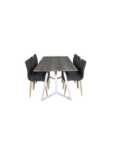 Matgrupp Marina med Windu matstolar, 180 × 90 cm