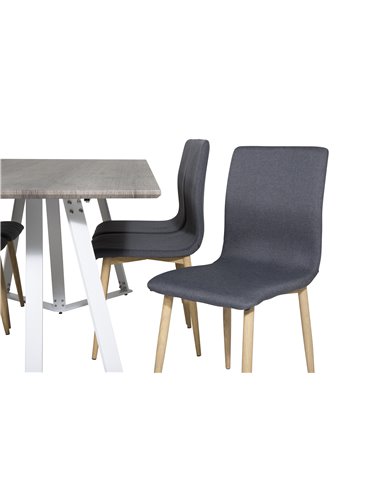 Matgrupp Marina med Windu matstolar, 180 × 90 cm