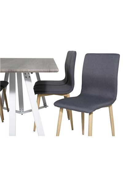 Matgrupp Marina med Windu matstolar, 180 × 90 cm