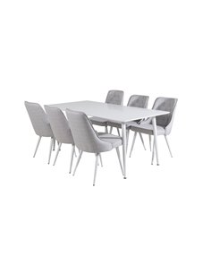 Matgrupp Polar med Velvet Deluxe matstolar, 180 × 90 cm 2
