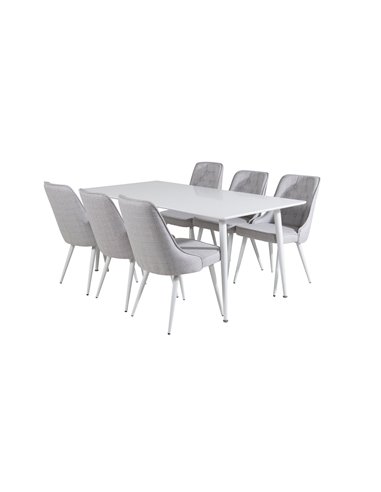Matgrupp Polar med Velvet Deluxe matstolar, 180 × 90 cm