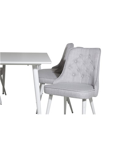 Matgrupp Polar med Velvet Deluxe matstolar, 180 × 90 cm