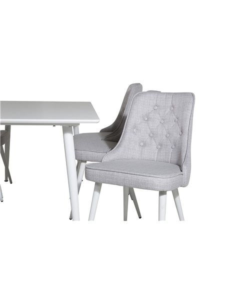 Matgrupp Polar med Velvet Deluxe matstolar, 180 × 90 cm