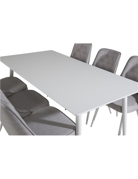 Matgrupp Polar med Velvet Deluxe matstolar, 180 × 90 cm
