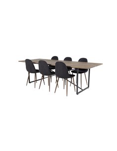 Matgrupp Padang med Polar matstolar, 250 × 100 cm 2