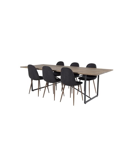 Matgrupp Padang med Polar matstolar, 250 × 100 cm