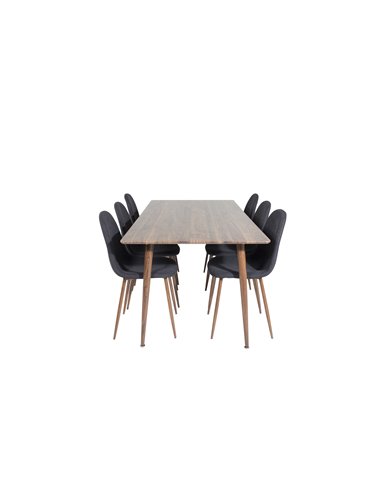 Matgrupp Polar med Polar matstolar, 180 × 90 cm