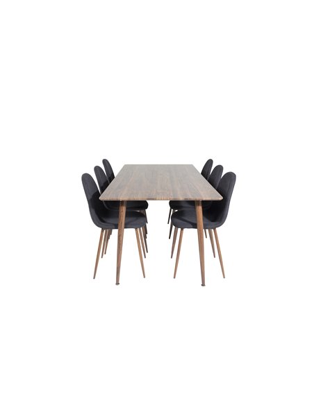 Matgrupp Polar med Polar matstolar, 180 × 90 cm