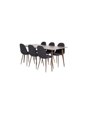 Matgrupp Polar med Polar matstolar, 180 × 90 cm