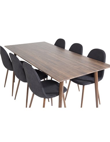 Matgrupp Polar med Polar matstolar, 180 × 90 cm
