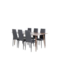 Matgrupp Polar med Slim matstolar, 180 × 90 cm 2