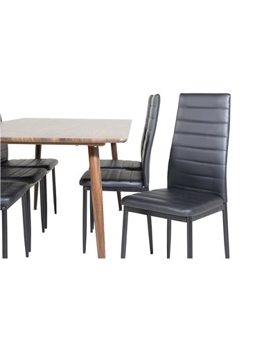Matgrupp Polar med Slim matstolar, 180 × 90 cm