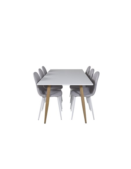 Matgrupp Polar med Polar matstolar, 180 × 90 cm