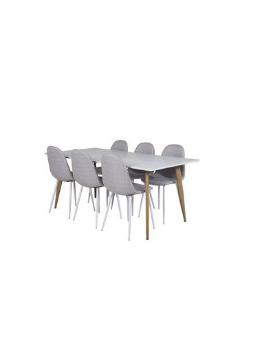 Matgrupp Polar med Polar matstolar, 180 × 90 cm