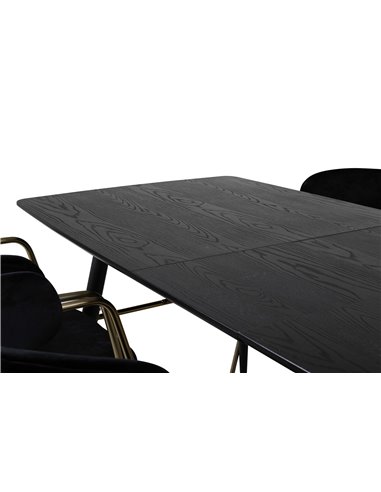 Matgrupp Gold med Arrow matstolar, 180 × 85 cm