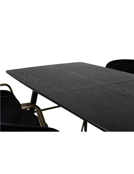 Matgrupp Gold med Arrow matstolar, 180 × 85 cm