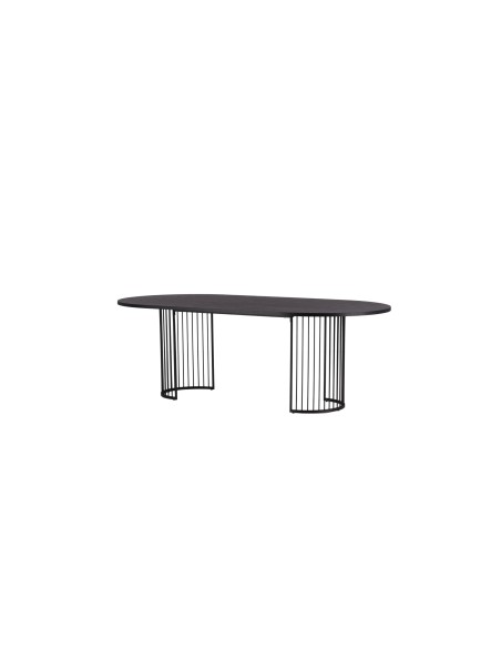 Ovalt matbord Hamneskär, 220 × 110 cm, Svart