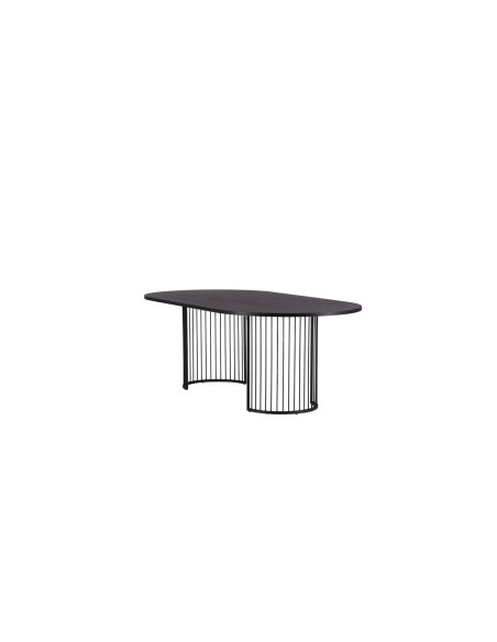 Ovalt matbord Hamneskär, 220 × 110 cm, Svart
