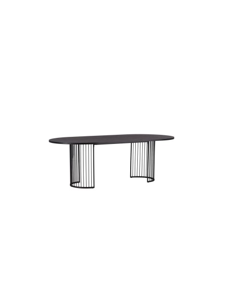 Ovalt matbord Hamneskär, 220 × 110 cm, Svart