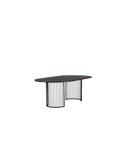 Ovalt matbord Hamneskär, 220 × 110 cm, Svart