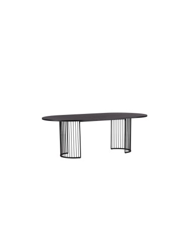 Ovalt matbord Hamneskär, 220 × 110 cm, Svart