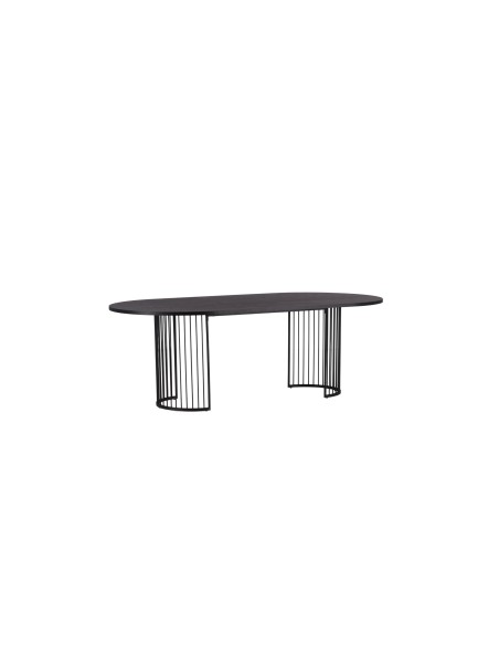 Ovalt matbord Hamneskär, 220 × 110 cm, Svart