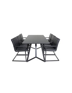 Matgrupp Marina med Art matstolar, 180 × 90 cm