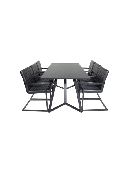 Matgrupp Marina med Art matstolar, 180 × 90 cm