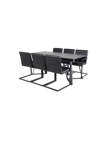 Matgrupp Marina med Art matstolar, 180 × 90 cm