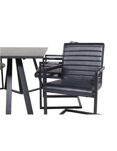 Matgrupp Marina med Art matstolar, 180 × 90 cm