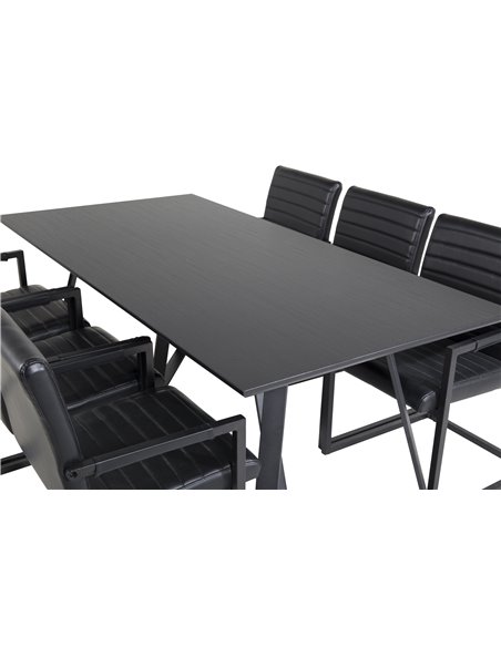 Matgrupp Marina med Art matstolar, 180 × 90 cm