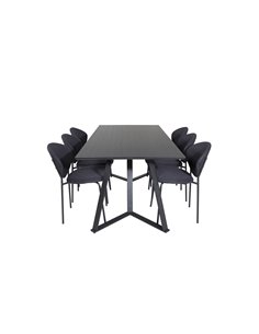 Matgrupp Marina med Vault matstolar, 180 × 90 cm