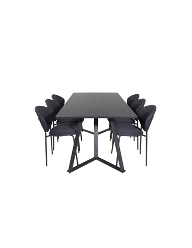 Matgrupp Marina med Vault matstolar, 180 × 90 cm