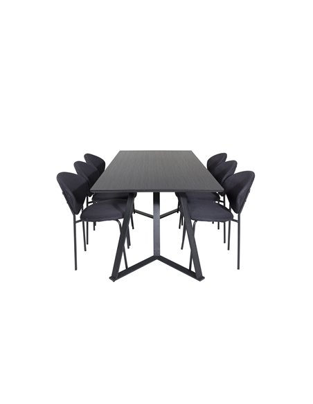 Matgrupp Marina med Vault matstolar, 180 × 90 cm