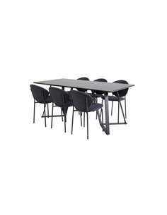 Matgrupp Marina med Vault matstolar, 180 × 90 cm 2