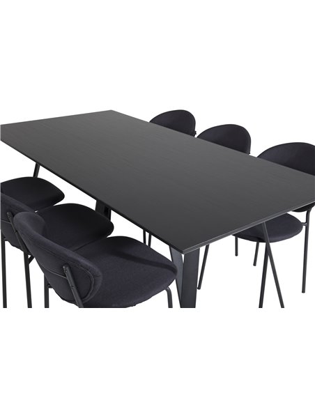 Matgrupp Marina med Vault matstolar, 180 × 90 cm