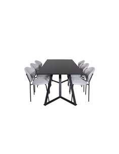 Matgrupp Marina med Vault matstolar, 180 × 90 cm