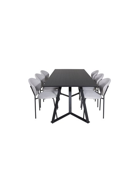 Matgrupp Marina med Vault matstolar, 180 × 90 cm