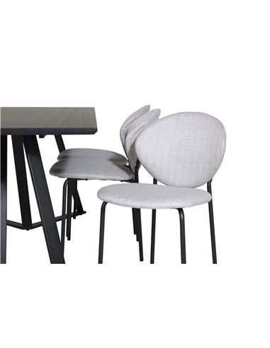 Matgrupp Marina med Vault matstolar, 180 × 90 cm