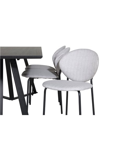 Matgrupp Marina med Vault matstolar, 180 × 90 cm