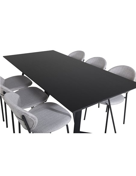 Matgrupp Marina med Vault matstolar, 180 × 90 cm